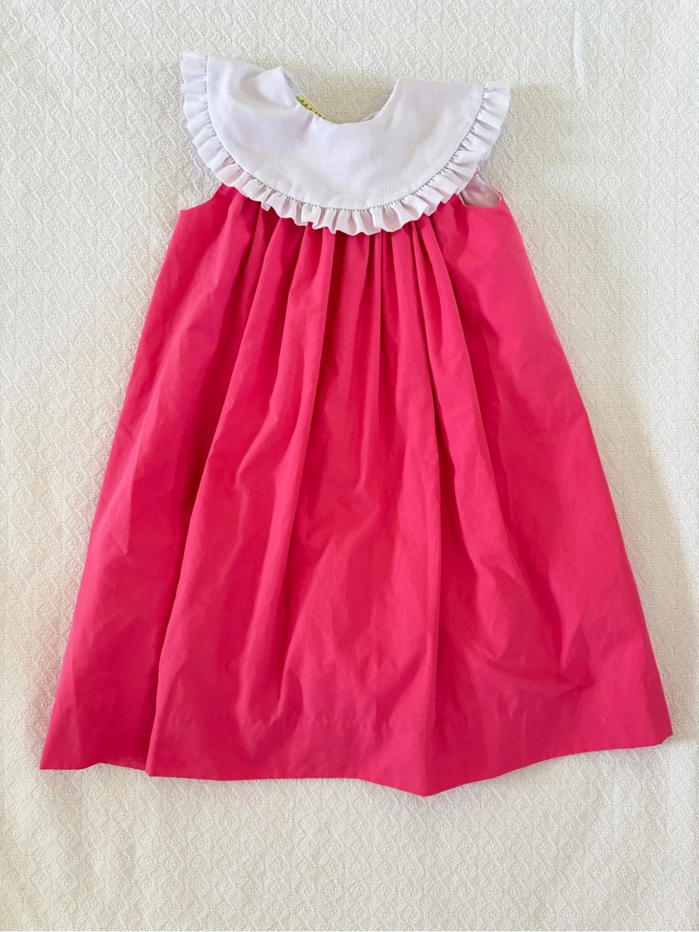 Le’ Za Me Pink Dress with White Ruffle Collar